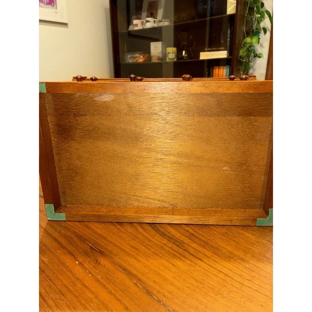 MID CENTURY MODERN WOOD JEWELRY BOX DRESSER MADE IN JAPAN